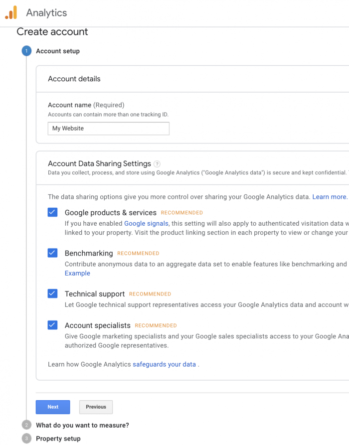 Google Analytics on a WordPress | Create Account