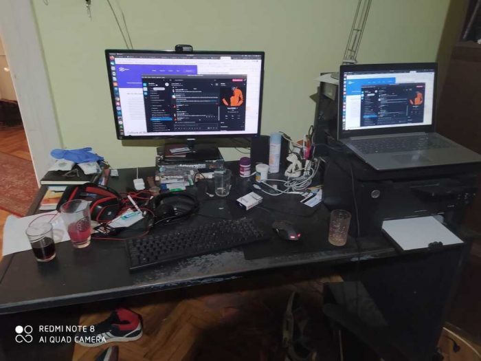 A home office desk setup for remote work