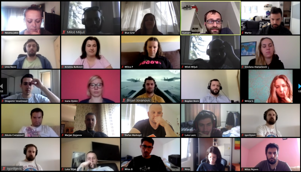 All staff meeting (screen #1)