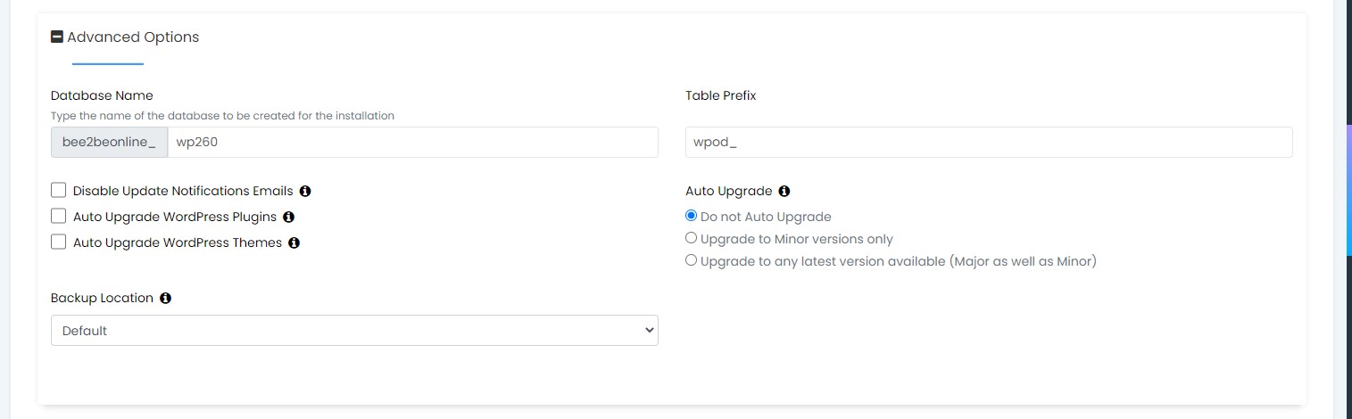 Installing WordPress using Softaculous