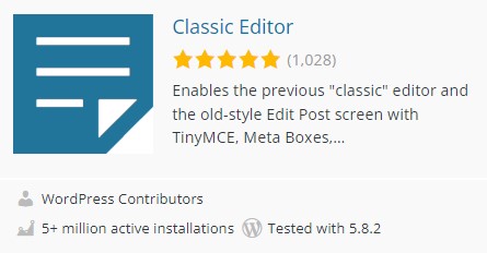 Classic Editor - Featured image