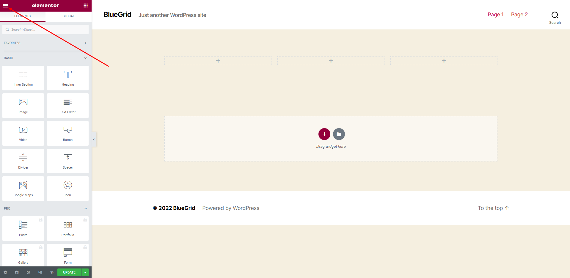 Accessing Site Settings