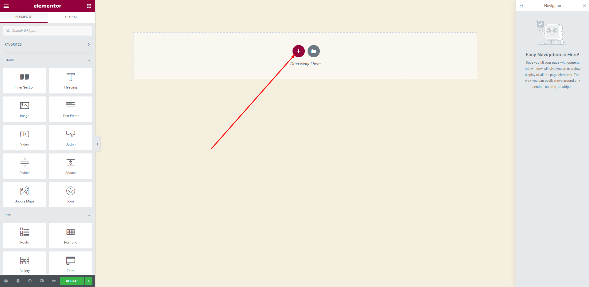 Creating a New Section with Elementor