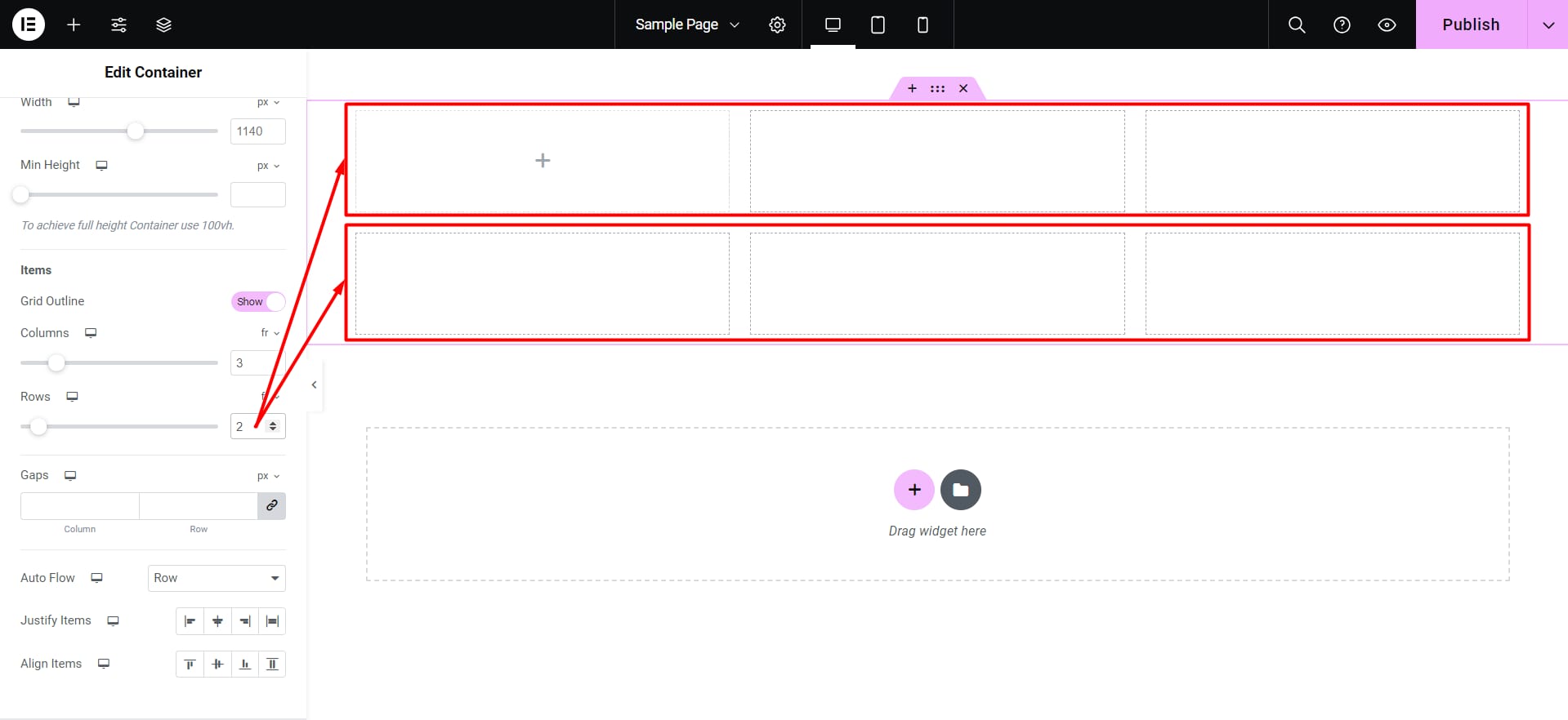 Grid Containers Rows