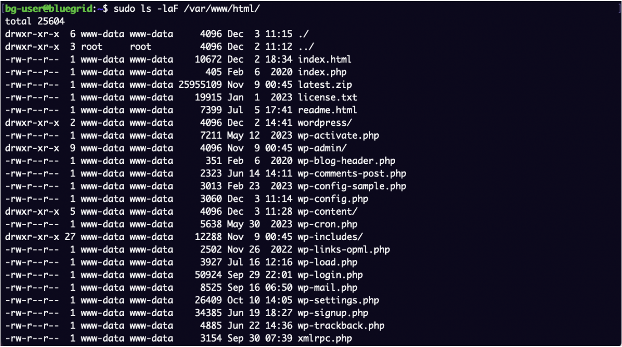 sudo chown -R www-data:www-data /var/www/html/