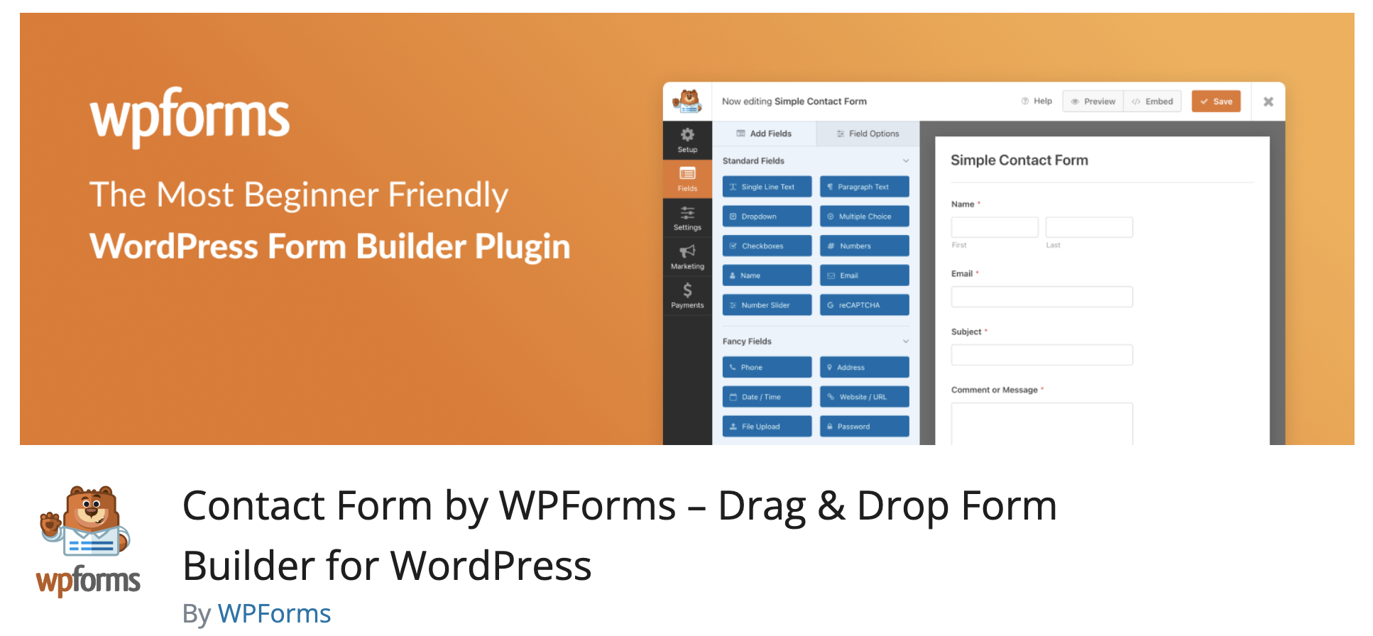 Essential WordPress plugins for beginners - WPForms