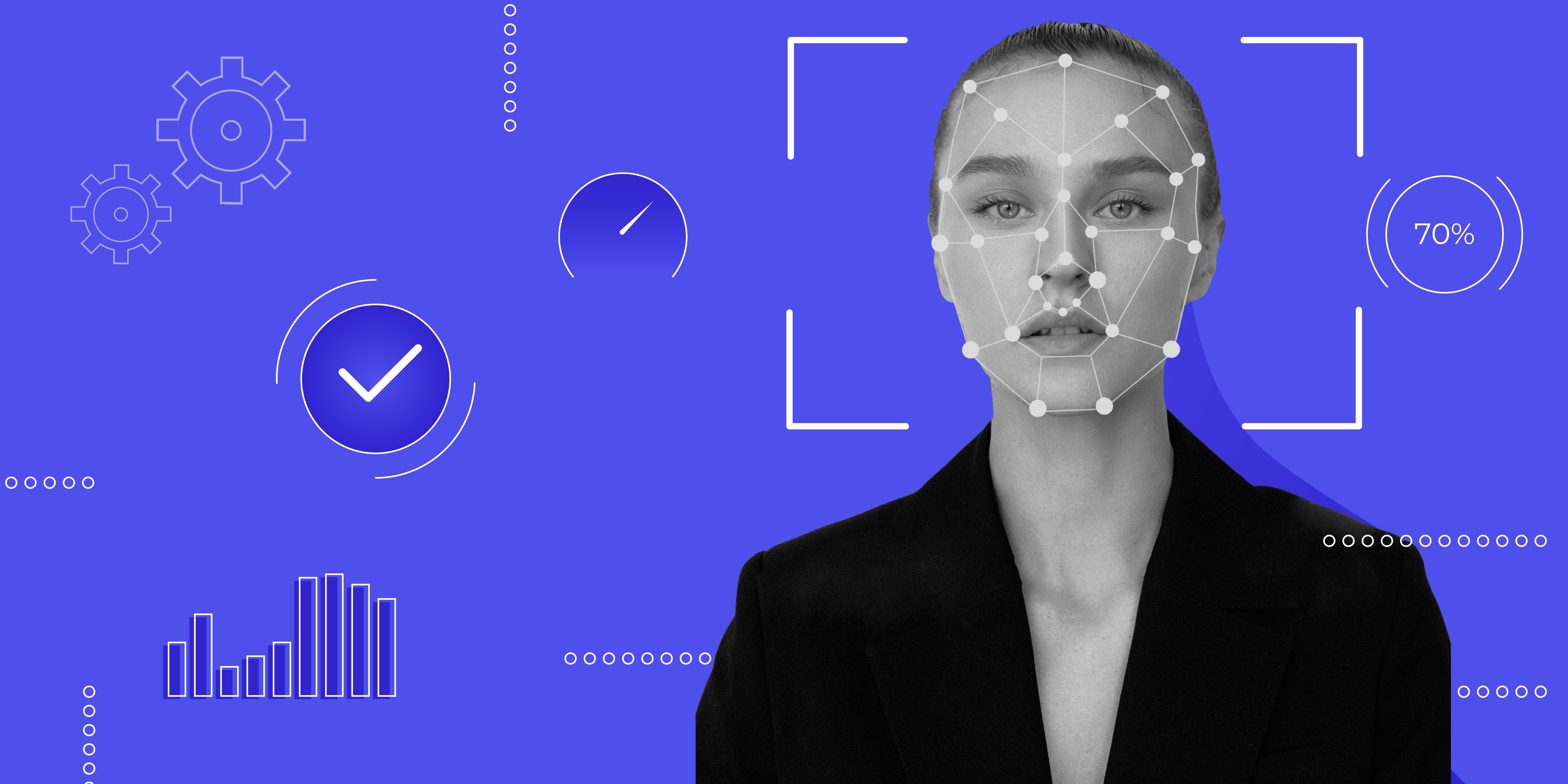 A woman with AI face reading
